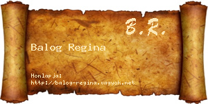 Balog Regina névjegykártya