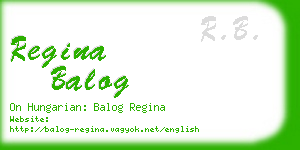 regina balog business card